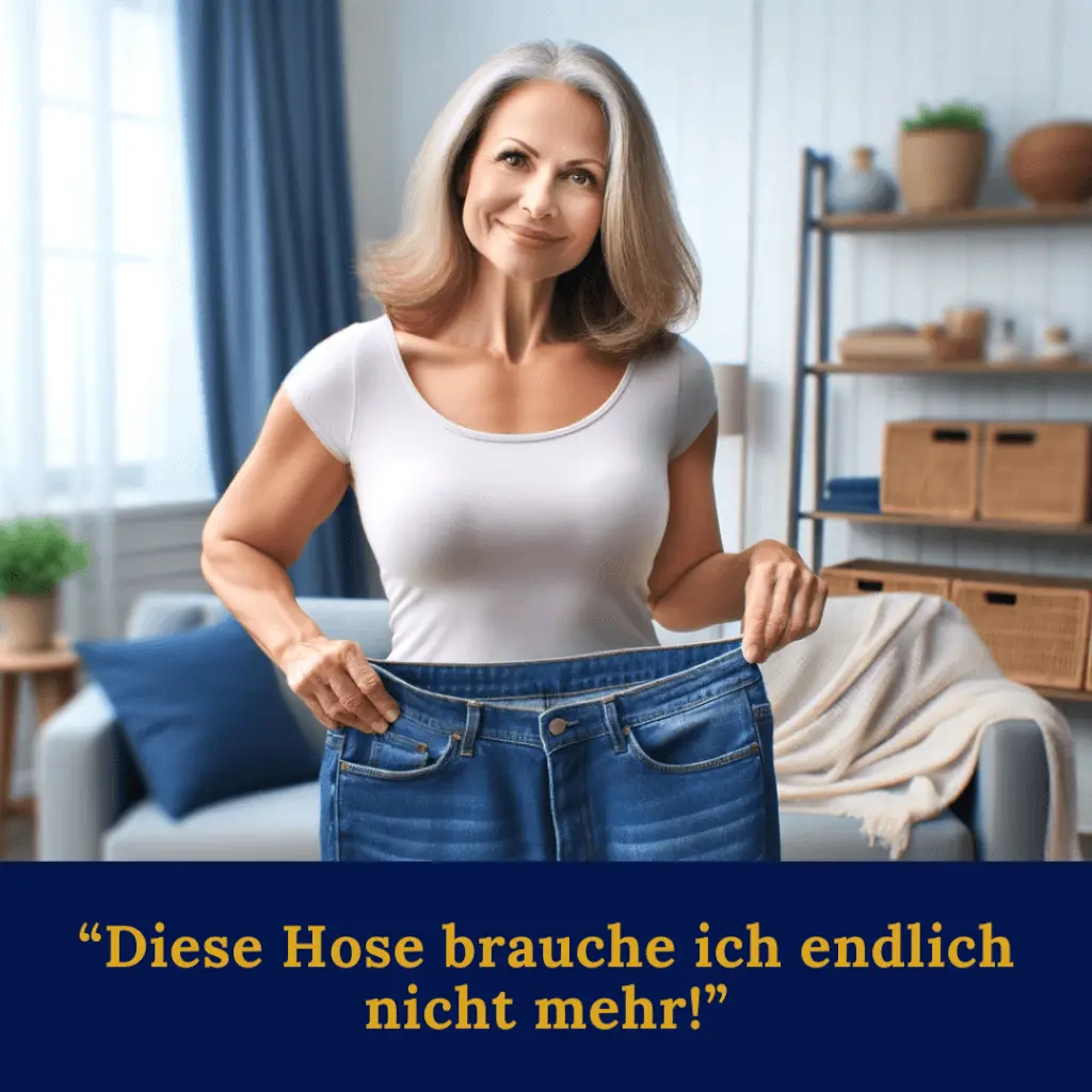 Frau hat mit Abspecken kann jeder viel Gewicht abgenommen.